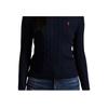 Polo Ralph Lauren Einfarbiger Strickpullover mit Rundhalsausschnitt, schmale Passform, Damenpullover, Marineblau WMPOSWEN6820157-410