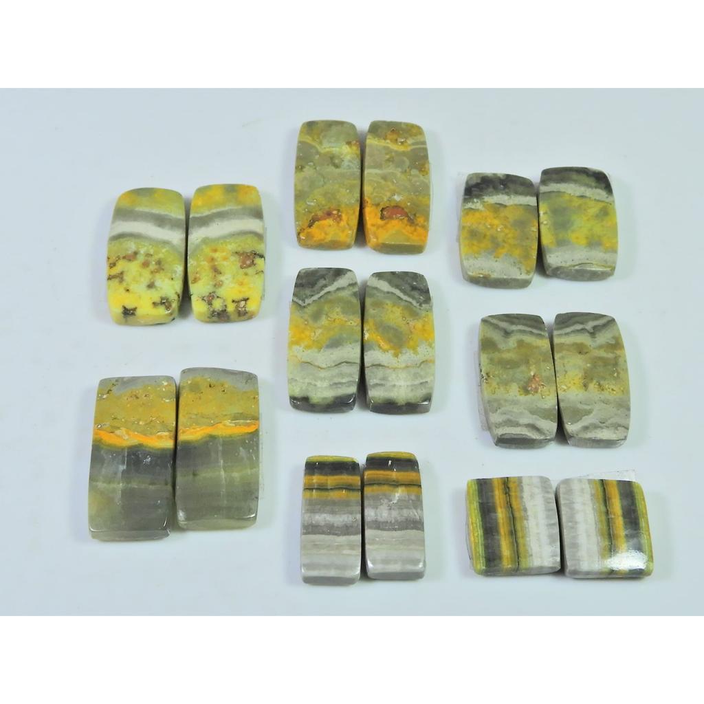 11-21 MM Natural Bumble Bee Jasper Pair Octagon Cabochon Gemstone 8 Pair Lot C-758