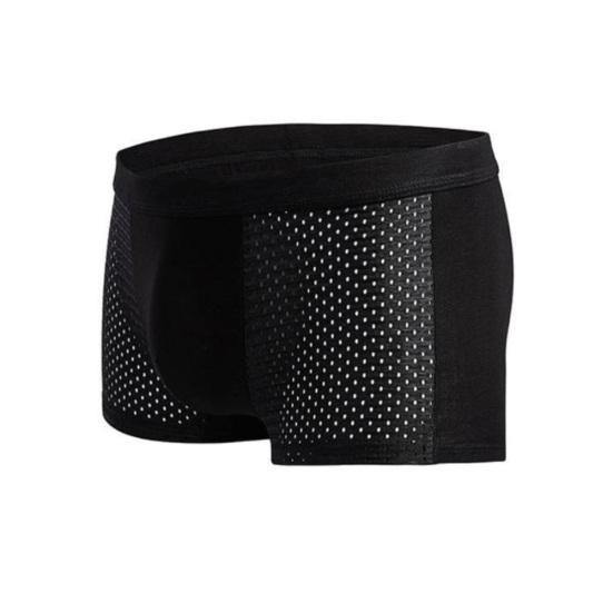 Sexy Men Mesh Hollow Solid Color Boxers U Convex Underwear Breathable Underpants
