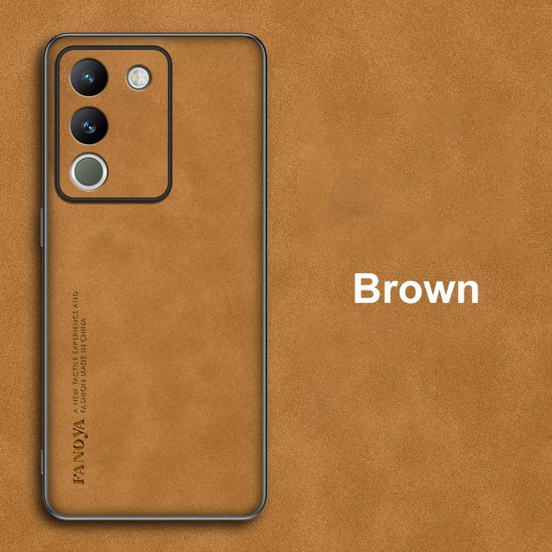 

Роскошный кожаный чехол для Vivo V29E V29 E Матовая задняя крышка Силиконовый чехол для телефона с полной защитой для Vivo V29 Pro V29 Lite 5G Coque For Vivo V29 5G коричневый
