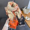 Sciarpa invernale calda in cashmere per donna, stampa di lusso, scialle in pashmina, foulard da collo, fascia per capelli con design a scialle femminile