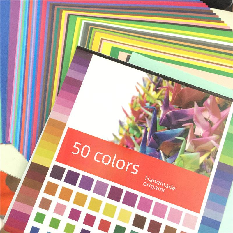 DIY Children's Colorful Origami Paper - 50 Colors, 15x15cm Sheets