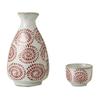 Sake Lion Arabesque Sake Bottle Sake Cup Set Pieces Ceramic Mino Perfect for Cold and Hot Made In Japan Ale-net Set, Design, 2-go Capacity, & (2