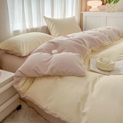 Solid Color Four Piece Bedding Set for Children and Adults Double Bed Large Four Piece Duvet Cover Bed Sheet Pillow Cover