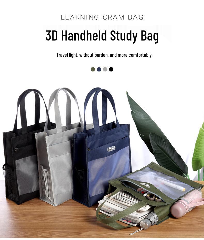 KOBEST Kangbai Student Art Tote: A4 Transparent Mesh Bag with Large Capacity for Books and Supplies.