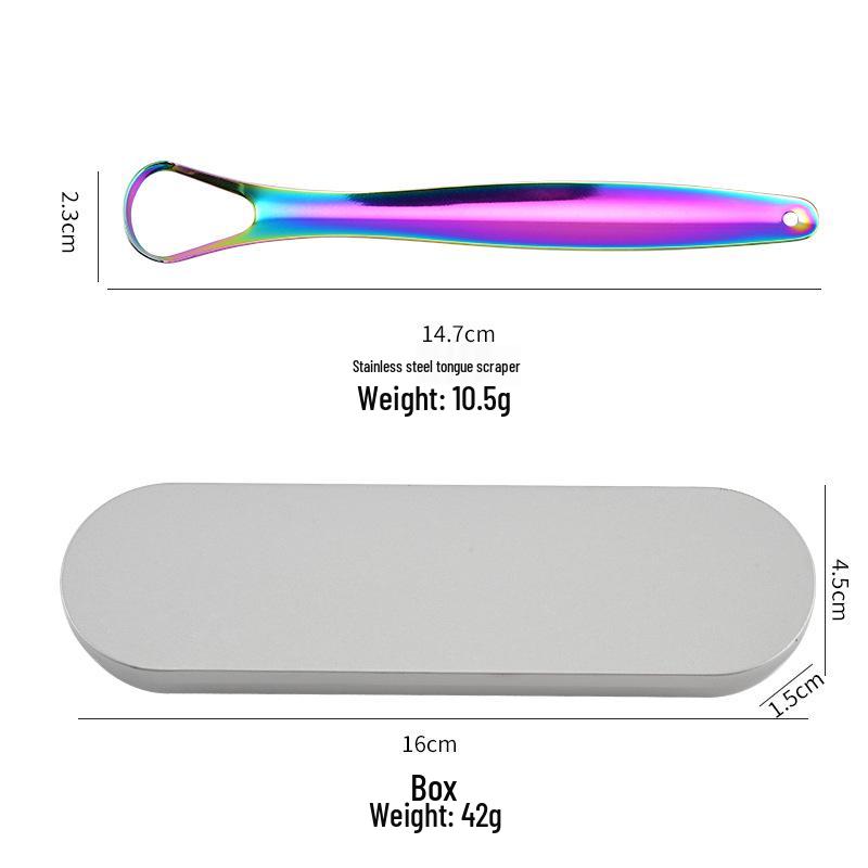Stainless Steel Tongue Scraper - Removes Coating and Dirt for Adult Oral Hygiene
