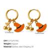 Christmas DIY pumpkin pendant earrings stainless steel gold-plated oil-dripping temperament versatile jewelry women