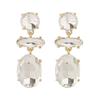 1 Pair Elegant Long Tassel Drop Earrings Shining Rhinestones Inlaid Exaggerated Dangle Earrings Fashion Accessories