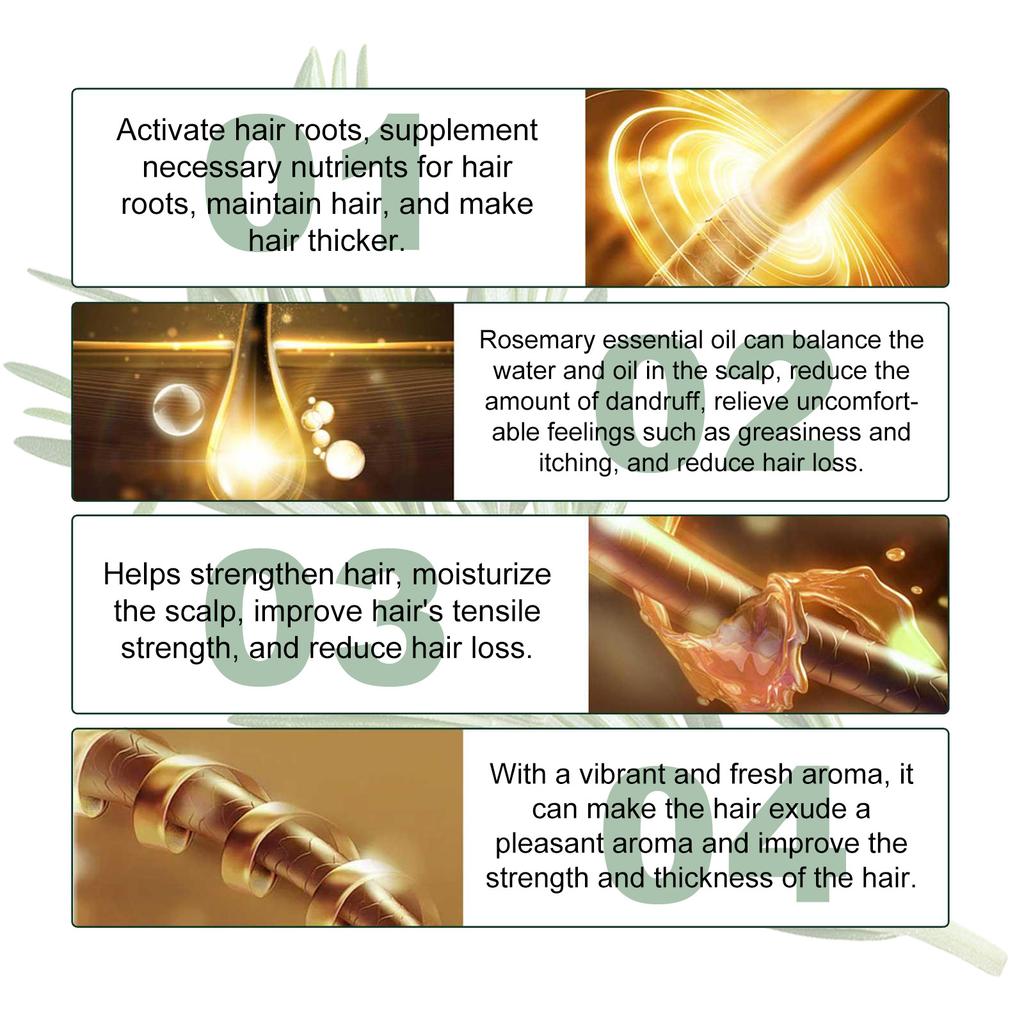 Rosemary Dense Hair Spray Moisturizes Hair Root Repair Damaged Hair Tough Hair Anti-Dense Hair Solution