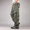 Men's Loose Casual Multi-pocket Work Pants,  Waist Drawstring  Pants