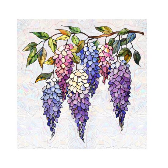 Floral Window Privacy Film Window Film UV Iris Sunflower Rainbow Blocking Static Cling D