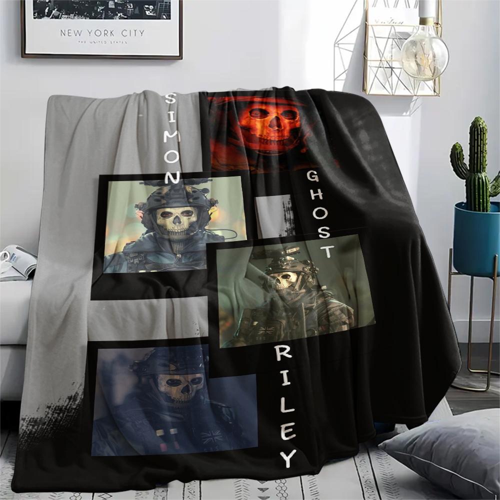 1PC GHOST Print Flannel Blanket, High quality Comfortable for All Seasons, Home Decor, Warmth and Comfort, Perfect for Christmas Gifts160