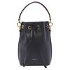 Drawstring Closure Solid Color Brand Logo Calfskin Handbag Women Handbags Black WAU01FVT607U9010
