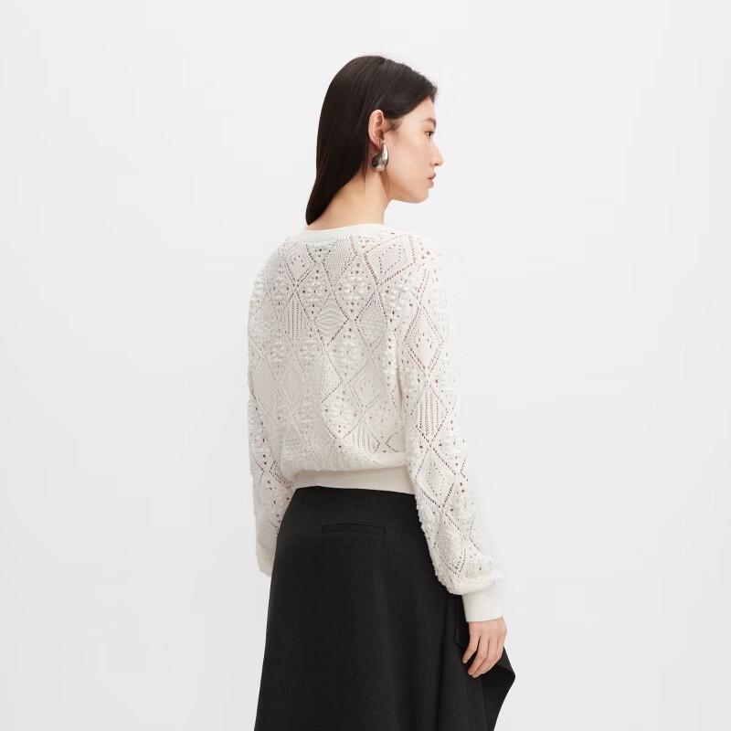 VEROMODA Women's Pure Cotton Ribbed Knit Cardigan