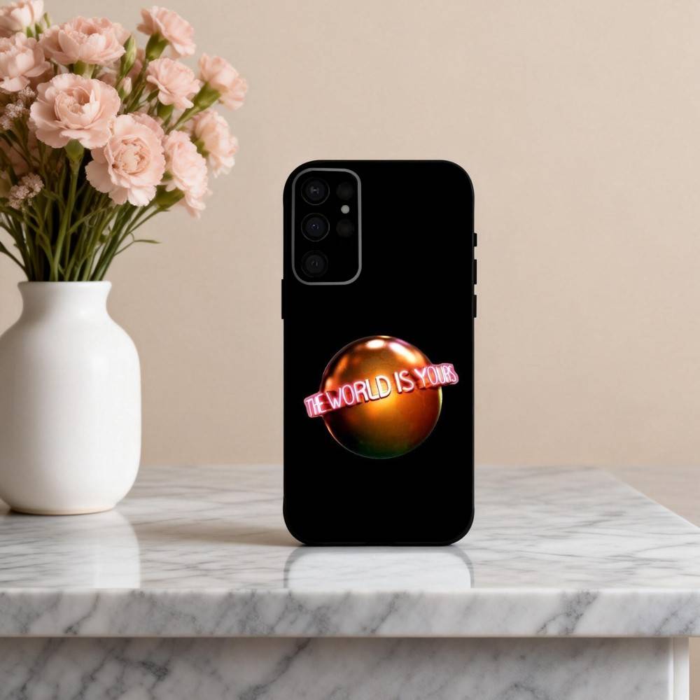 

T-The World Is Yours S-Scarfaces Phone Case For Samsung S25,24,23,22,30,21,10,9,Ultra,Plus,Lite,FE,4,5 G Soft Black Case Samsung S22ULTRA5G