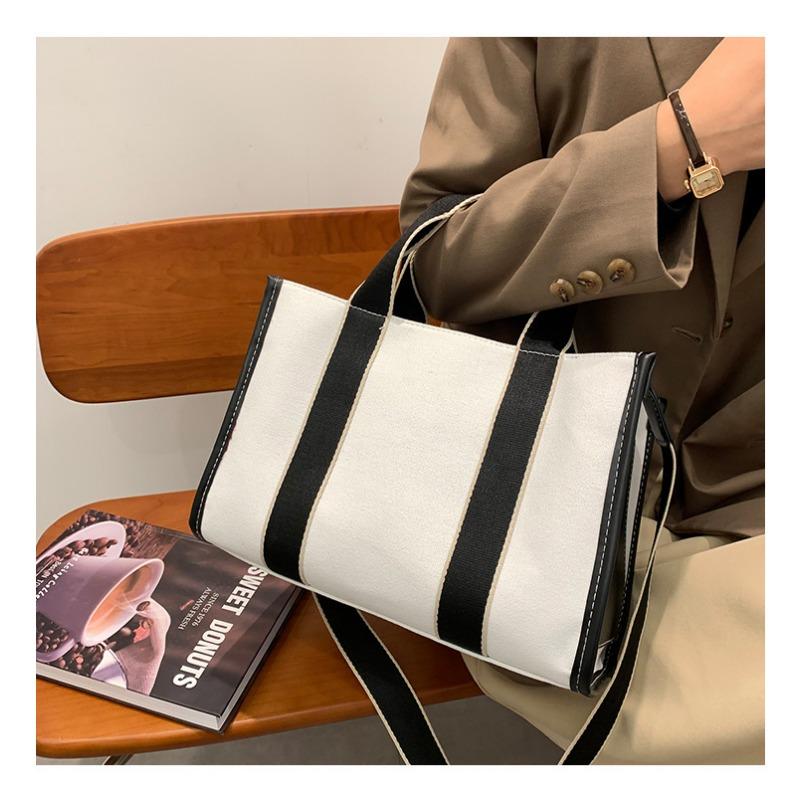 Korean Fashion Canvas Bag Korean Instagram Large Capacity Handheld Bag Women Commuter Shoulder Crossbody Tote