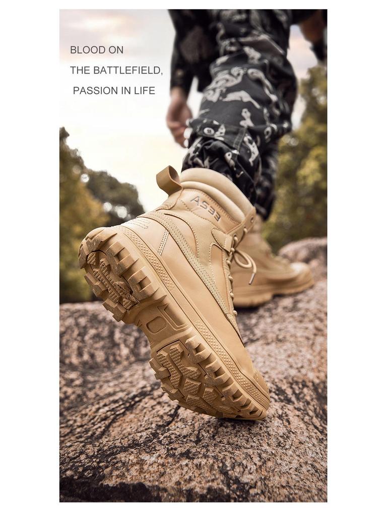 Men's Plus Size High-Top Tactical Military Workwear Hiking Boots