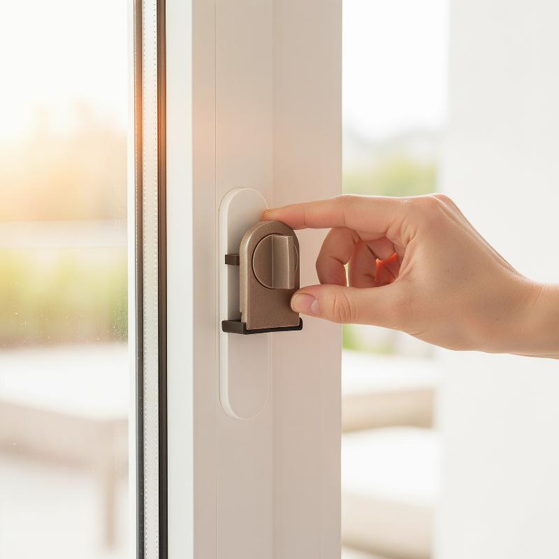 Seamless Installation No-Drill Sliding Door Lock for Window Safety and Security