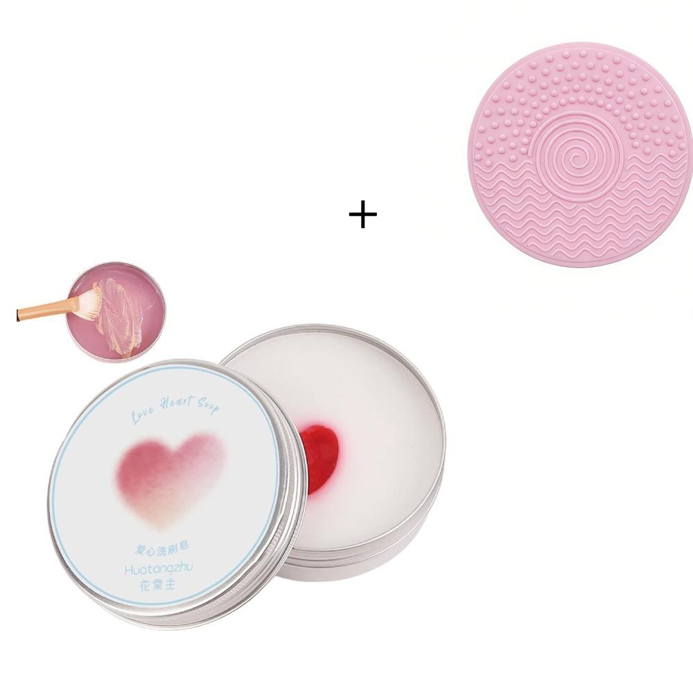 Portable Makeup Brush Cleaning Soap Peach Scented Solid Cleanser For Makeup Sponge & Brushes Travel Friendly Cosmetic Wash Tool