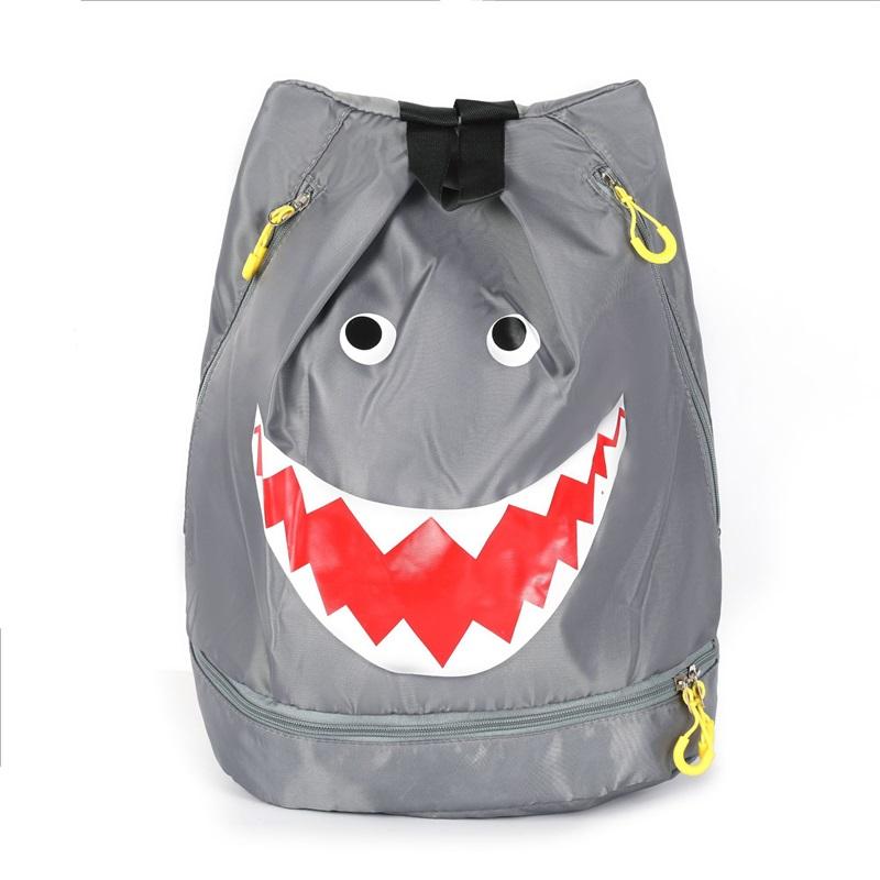 Swim Bag Backpack Dry Wet Separated Swimming Bag Portable Waterproof with Zipper Beach Bag Grey