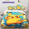 Cute Pokemon Pattern Bedding,Quilt Set Quilt Cover Pillowcase Home Birthday Gift (1 * Duvet Cover + 2 * Pillowcase, Without Core)