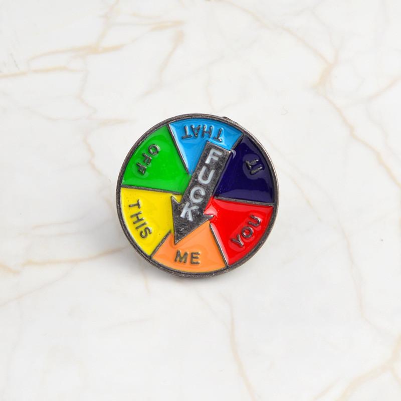 Artistic Style Cartoon Colorful Letter Brooch Geometric Arrow Badge Trendy Alloy Pin For Expression Individual