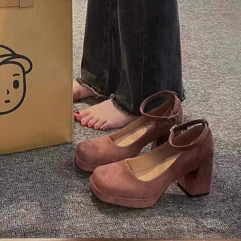 

Женские туфли Mary Jane на высоком каблуке Z French Thick Heel, весенняя коллекция 2024 г. — большой размер, квадратный носок, удобная посадка. 38