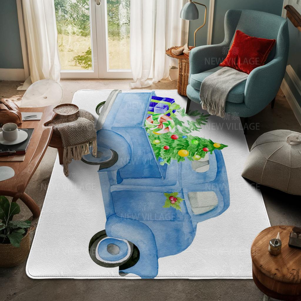 House Entrance Carpet Home Door Mat Living Room Bath Foot Bathroom Non-slip Water Absorption Rugs Bath Merry Christmas Winter