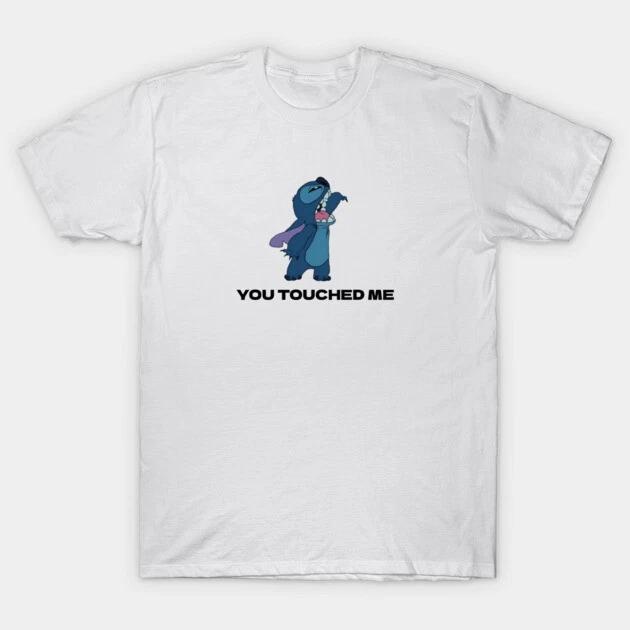 Cute Stitch You Touched Me White TShirt S