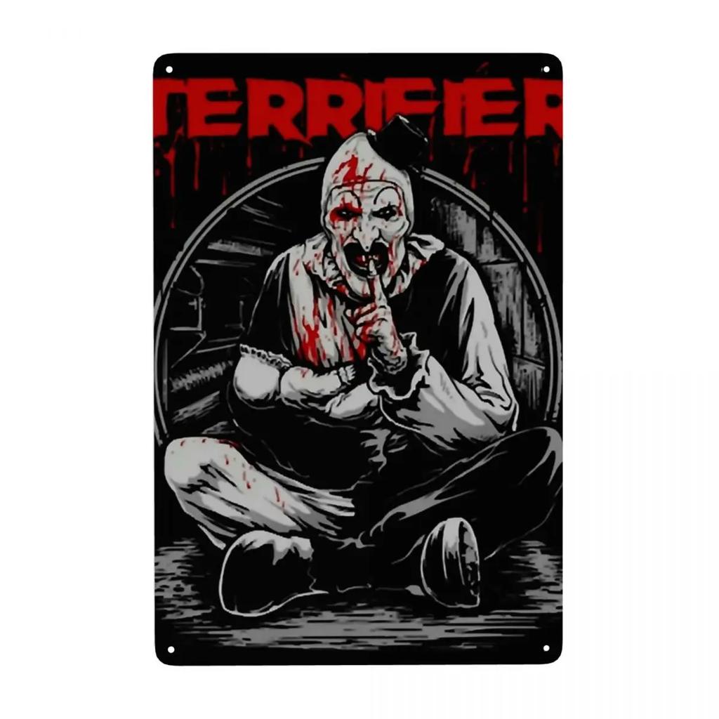 Retro Terrifiers Halloween Horrorfilm Metallschilder Benutzerdefinierte Blechschilder Tor Garten Bars Heimdekor 30x20cm
