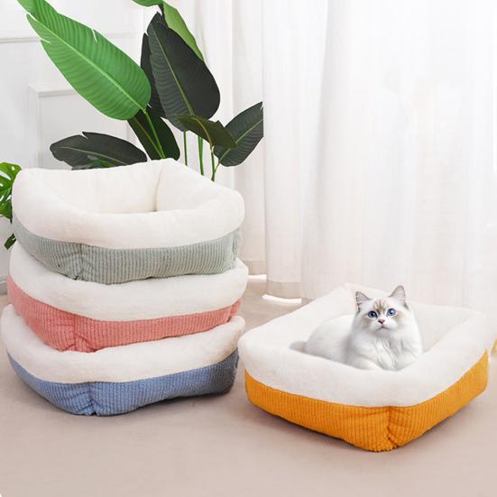 Orthopädisches Hunde-Sofa-Bett Flauschiges Katzen-Beruhigungsbett mit erhöhten Polstern Rutschfester Boden Waschbar Warmes Haustier-Kuschelbett für kleine mittelgroße Hunde Katzen