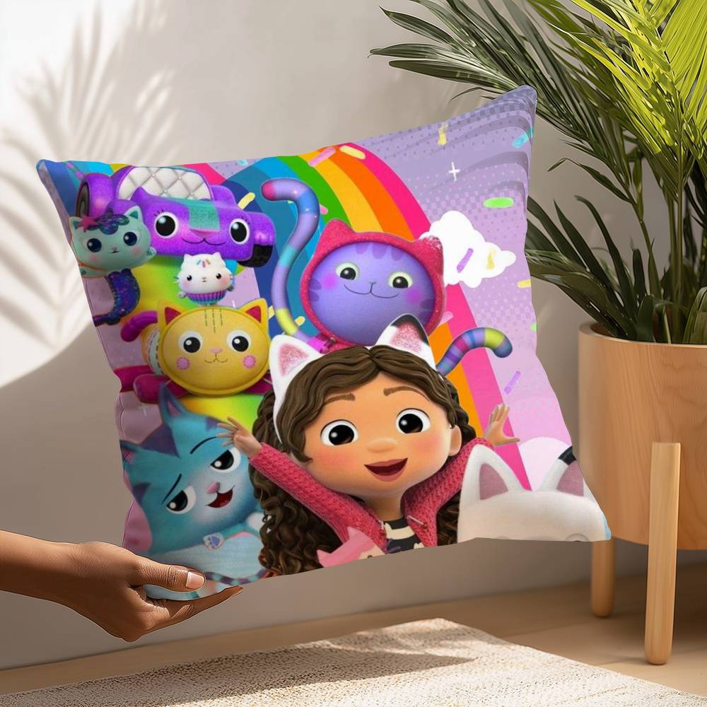 Cartoon Gabbys Mercat Cat Pillow Case Plush Fabric Soft  Pillowcase Double Sided Print Cushion Cover Household Gifts