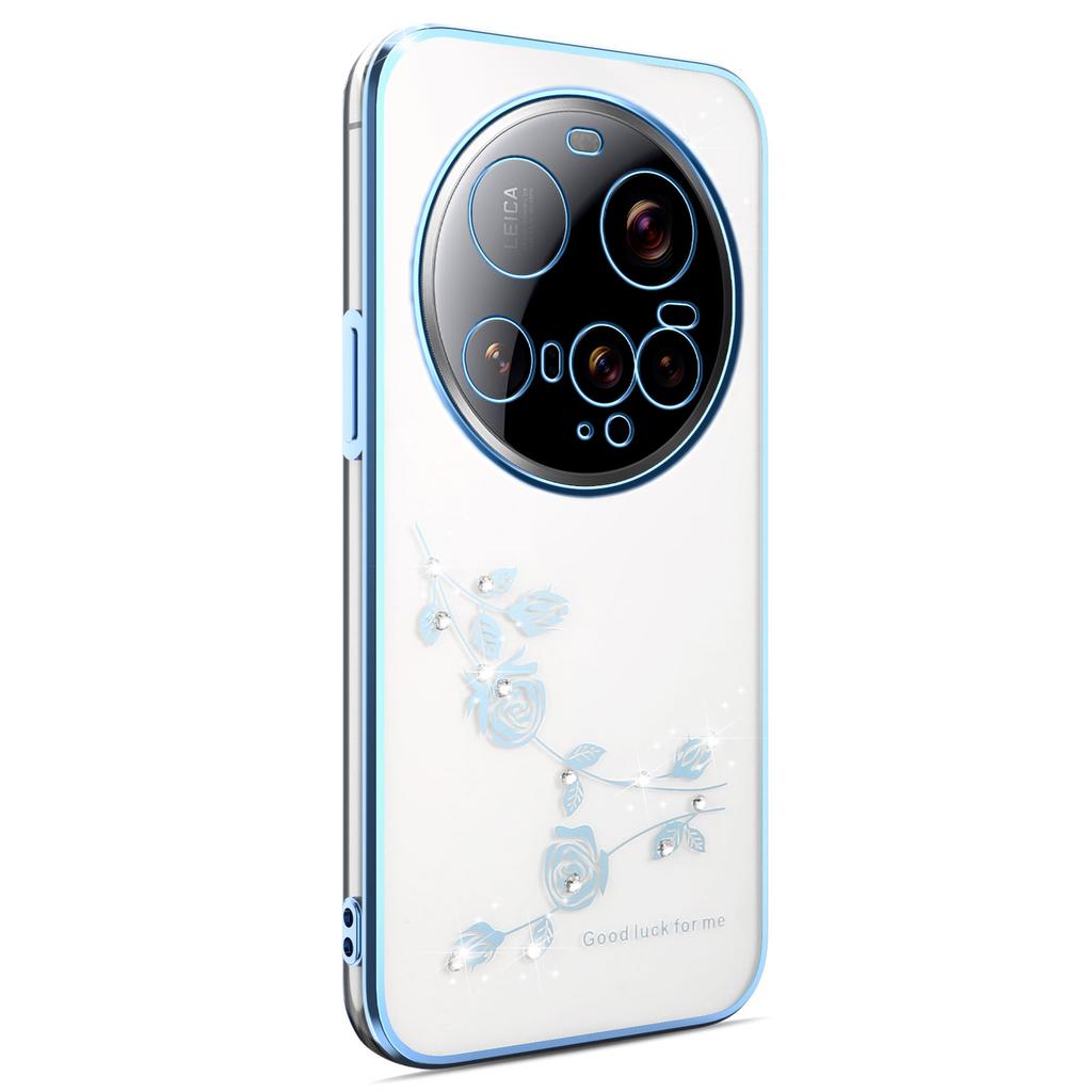 KADEM For Xiaomi 15 Ultra Case Flower Rhinestone Decor Electroplating TPU Phone Cover