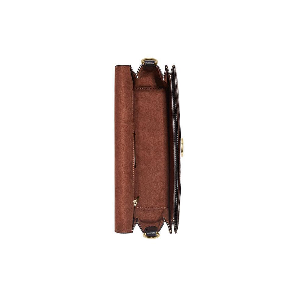 Coach Bolso bandolera portátil de piel de vaca, bolso de hombro grande para mujer, color caqui marrón (Unisexo) Bolsos de Hombro CE560 IME7V