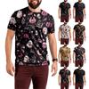 Halloween All Over Print T Shirt, Cute Pumpkin Graphic Tee for Women Men