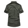 Men's Casual Embroidery Military  Color Pocket Short Sleeve T-shirt Tops