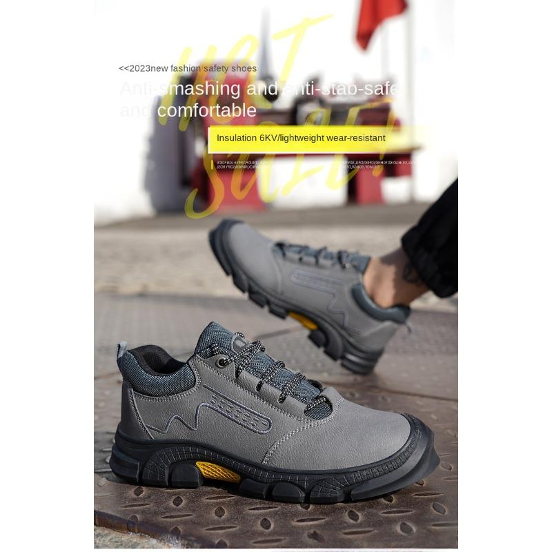 

Обувь для рабочего страхования, мужская, противоударная и противопрокольная, кожаная, водонепроницаемая и нескользящая, для работы на стройплощадке 46