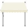 VidaXL Retractable Awning, Awning with Adjustable Height, Balcony Sun Canopy, Garden Terrace Patio Awning, Cream 368745