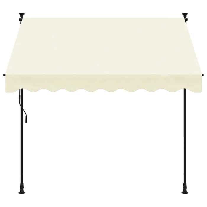 VidaXL Retractable Awning, Awning with Adjustable Height, Balcony Sun Canopy, Garden Terrace Patio Awning, Cream 368745