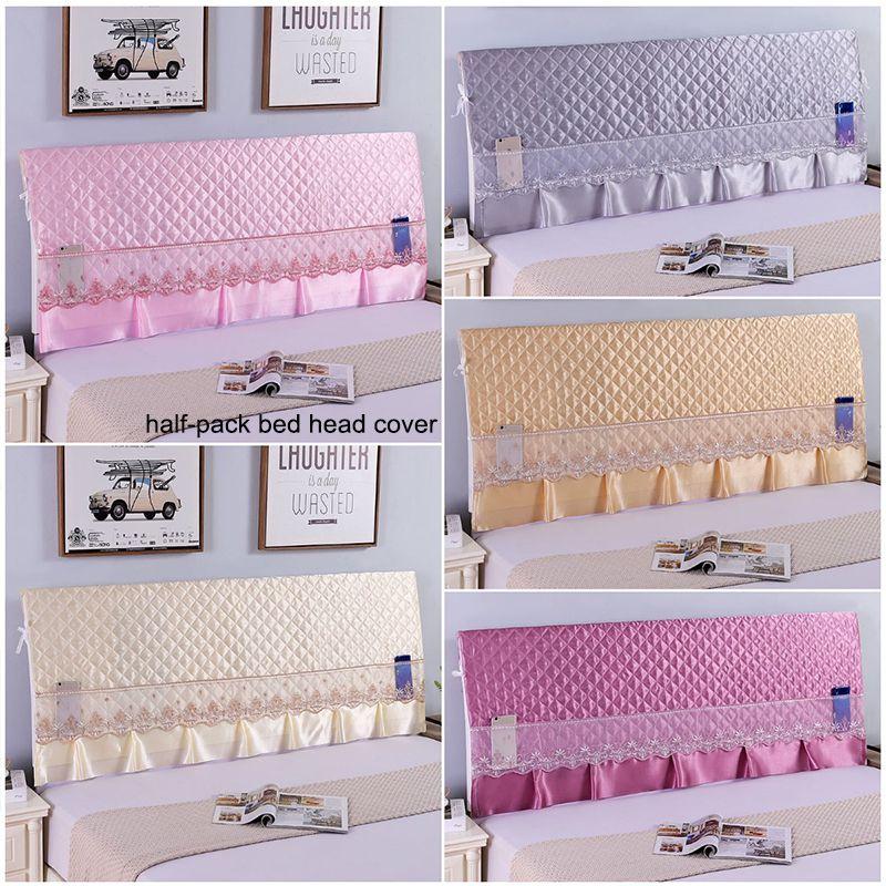 Stretchy Quilted Bed Head Cover With Lace Storage Wrinkle-resistant And All-inclusive