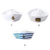 Fashion White Captain Sailor Hat Fancy Cosplay Hat Marine Captain Cap Military Hat for Travel Beach Dance Bar Cosplay
