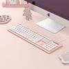 Silent Wireless/Wired Keyboard & Mouse Set for Girls - Ideal for Laptops, Office & Home Use.