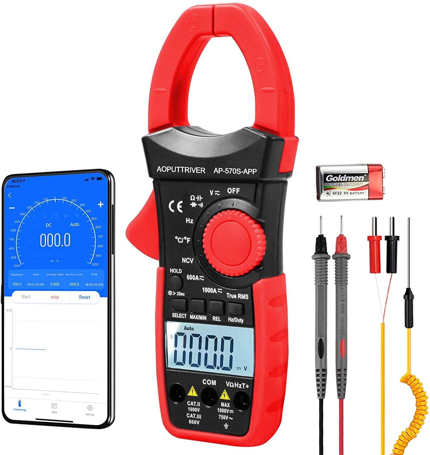 

Digital Clamp 6000 Bluetooth APP Diode Data Electrical Japanese Manual AP-570S-APP Meter, Counts, Connection, Control, AC/DC Voltage, Current,