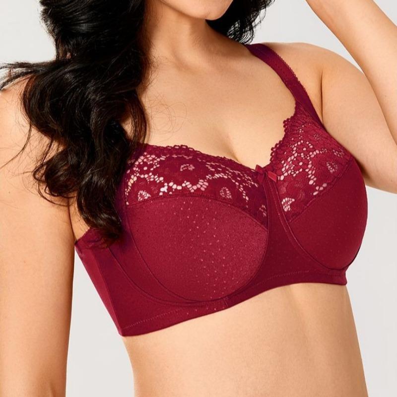 Sexy Lace Bra with Thin Cotton Lining for Large Breasts
