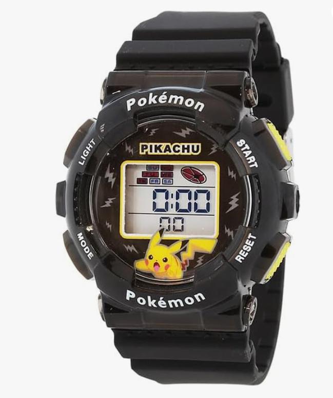 

Japan Licensed Kids Digital Sports Watch - Pikachu Kabigon Yadon Koduck Anime Characters чёрный