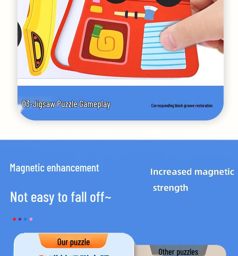 DIY Magnetic Dress-Up Toy: Character Face and Outfit Puzzle for Kids Ages 3-6