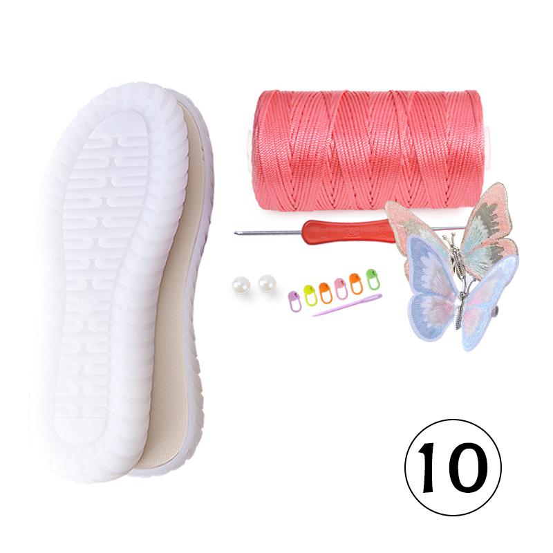 1 Set Hand-woven Hook Rubber Sole Bottom Anti-kick Hollow Line DIY Butterfly Summer Girls Sandals DIY Shoes Crocheted Material