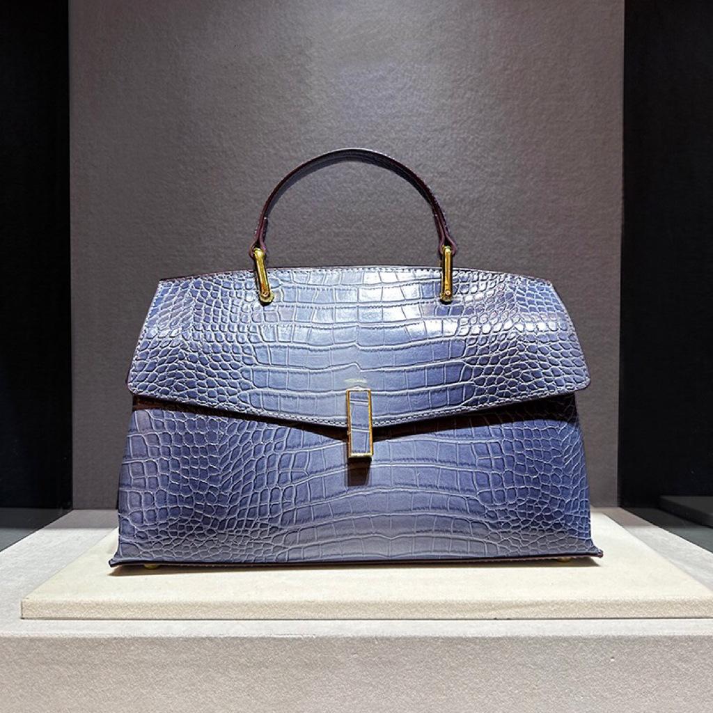 Premium Alligator Pattern Handbag Genuine Leather Shoulder Messenger Bag