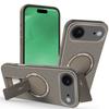 For iPhone 17 Air Case with Kickstand Carbon Fiber Texture PC+TPU Phone Cover