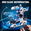 WEECOC Transforming Robot Toy, RC Car, 2 in 1, Remote Controlled, Transformable, Kids' Favorite Gift (Blue)